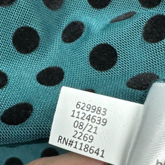 Lane Bryant Women’s 18/20 Teal Polka Dot Mesh Long Sleeve Mock Neck Blouse NWT - Picture 11 of 12